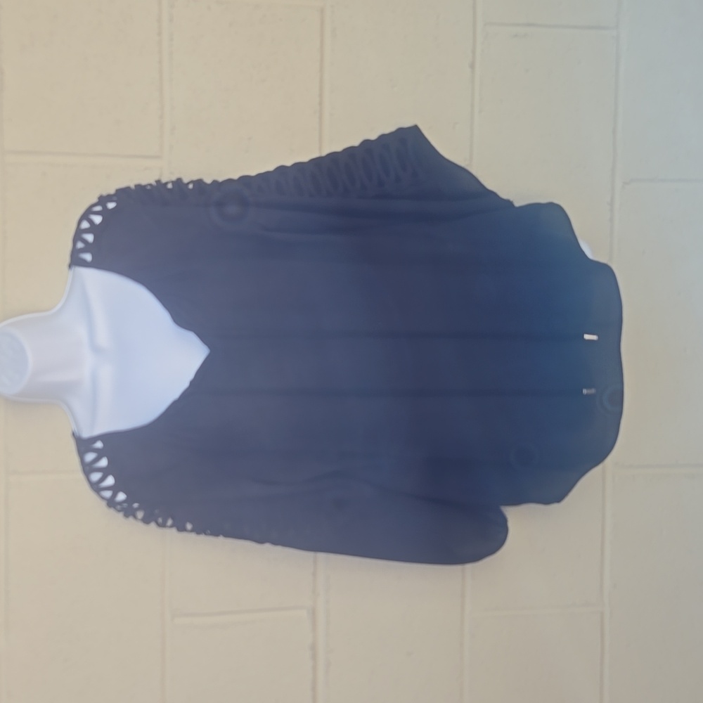 Zac & Rachel Black- Sheer Blouse- Extra Large- Cutout Bell Sleeves- Size Small